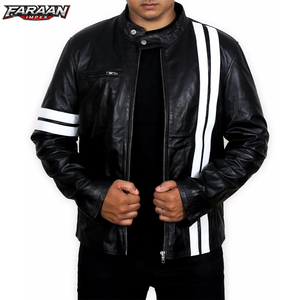 Blouson en cuir de vachette noir original pour homme, tendance et haut de gamme, vente en gros, hiver, chauffant, mode, grandes tailles, faible MOQ, OEM - Product Image 1