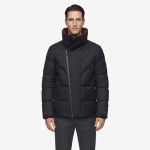 <strong>Men's</strong> Down Jacket <strong>Wool</strong> Nylon Structured Puffer Custom OEM Archival Gothic Arch <strong>Coat</strong> - Product Image 1