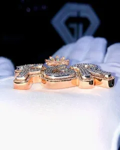 Collier Pendentif Lettre Vintage Personnalisé en Moissanite Taille Brillant, Plaqué Or Argent Sterling 925, Idéal pour les Occasions Festives - Product Image 2