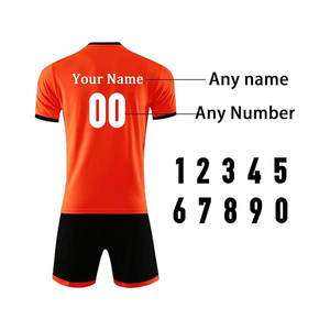 Uniforme de Fútbol Transpirable de Manga Corta, 100% Poliéster, Nombre del Equipo Personalizado, para Primavera/Verano/Otoño - Product Image 3