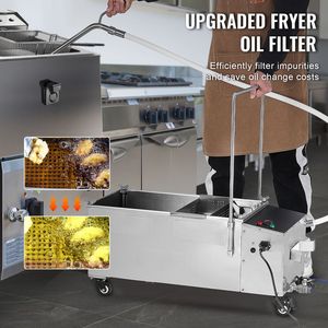 Unità Portatile di Filtraggio Olio da 55L con Velocità di 10 L/min, Ruote e Tubo dell'Olio per Friggitrice Commerciale per Locali Fast Food - Product Image 5