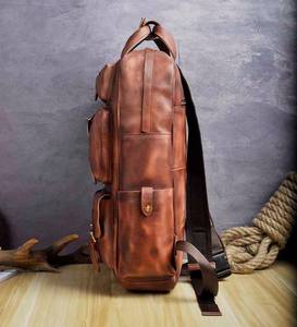 <b>Large</b> Capacity Waterproof <b>Leather</b> <b>Backpack</b> Vintage Anti-Theft Laptop Bag for Business Trip Rucksack LBP-0335 - Product Image 4