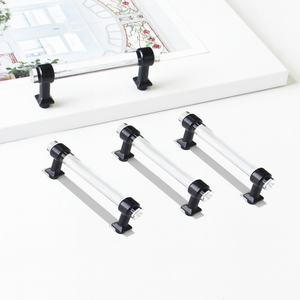 ODM Service Hardware Materials Matte Black Zinc Alloy Handle Clear Acrylic Modern <b>Pull</b> for Kitchen Bathroom Cabinet Design - Product Image 3