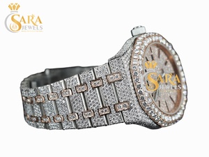 Proveedor indio de gama alta de oro rosa Iced Out Diamond Watch al por mayor para los amantes de la moda Hip Hop disponible a un precio asequible - Product Image 4