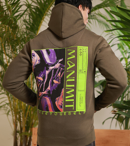 Sweat-shirt à capuche zippé imprimé pour homme, en mélange de coton et polaire, avec poche kangourou, style streetwear, qualité supérieure, vente en gros OEM - Product Image 2