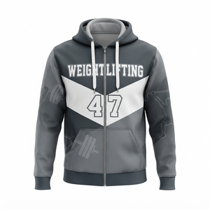 เสื้อฮู้ดดี้ซับลิเมชั่นแบบกำหนดเอง Netball 88 สำหรับผู้ชาย ดีไซน์สปอร์ตมีซิป สีฟ้า ขาว และเขียวอมฟ้า แบบ Color Blocking - Product Image 3