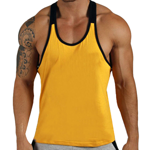 GAF Wholesale Y <b>Back</b> Workout Tank Tops Gym Wear Cotton Quick Dry Breathable O-Neck <b>Drop</b> Armhole Men 100% High Quality - Product Image 3