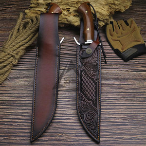 Couteaux Bowie personnalisés de haute qualité en acier inoxydable avec manche en bois, fabrication OEM - Approvisionnement direct d'usine en stock - Product Image 6