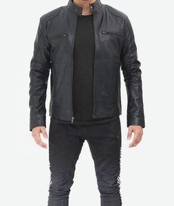 Nouvelle Arrivée Veste de Moto en Cuir Véritable Noire Décontractée Respirante Écologique Hiver Homme Personnalisable - Product Image 4