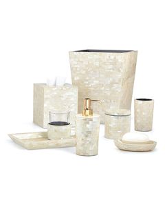 Juego de accesorios de baño antiguos de nácar, hechos a mano, decoración vintage para tocador, colección de lujo premium para el hogar y hoteles - Product Image 4