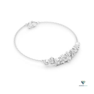 3.03 CT <b>White</b> <b>Gold</b> Round Lab Grown Diamond Graduated <b>Bracelet</b> in 18K Solid <b>Gold</b> - Product Image 3