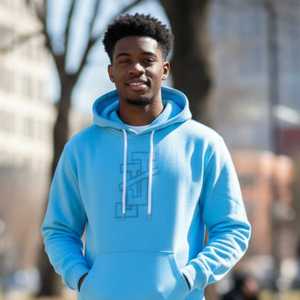 Sweat à capuche JJ Peplum gaufré pour homme – Mélange de coton premium, doux, confortable, élégant, streetwear décontracté – Bleu - Product Image 6