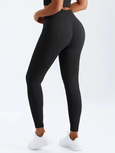 Leggings de sport taille haute personnalisés en gros pour femmes – Pantalons de yoga et de fitness en polyester doux pour la gym - Product Image 3