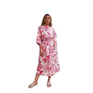 Top Selling Cotton Kimono Casual <b>Dress</b> for <b>Beach</b> Occasions High Demand Indian Exporter Manufacturer Featuring Floral Button - Product Image 2