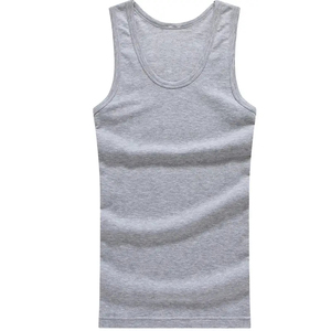 <b>Men's</b> <b>Black</b> Solid O-Neck Knitted <b>Tank</b> <b>Top</b> Casual Sleeveless Vest Plain Dyed Style - Product Image 3