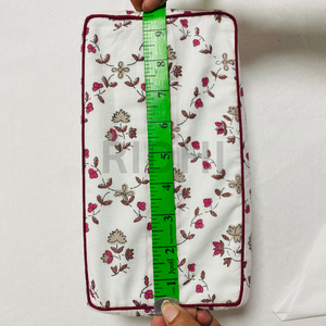 Ridhi Classic Rose Garden <b>Floral</b> Ruffle Block Print Tissue <b>Box</b> Cover Eco-friendly Reusable Holder Decorative Dispenser for Home - Product Image 5