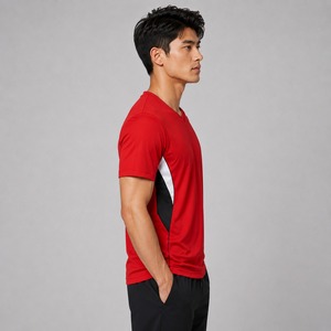 Camiseta de hombre con cuello en V, manga corta, ajustada, elástica, deportiva, para gimnasio, con envío y entrega. Camiseta de hombre con cuello en V. - Product Image 2