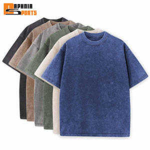 Camisetas de Talla Grande para Hombre, Camisetas Vintage de Alta Calidad con Lavado Ácido, Camisetas Oversize con Hombros Caídos, Ropa Urbana para Hombre - Product Image 1