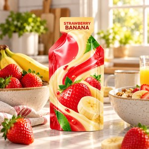 Suplemento de Fresa y Plátano en Bolsa con Boquilla, Etiqueta Privada OEM ODM, Suplemento Saludable de Dosis Única Personalizado - Product Image 2