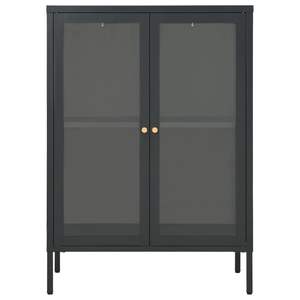 Anthracite 29.5"x13.8"x41.3" Steel and <b>Glass</b> <b>Sideboard</b> - Product Image 3