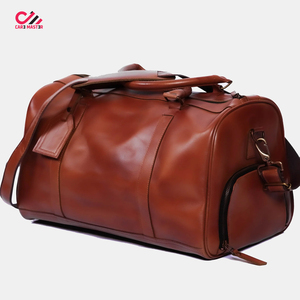 Custom Logo Genuine Leather Travel Weekender Overnight Duffel Bag Gym Sports Tote Duffle Bag for Men Custom logo Oem Service - Product Image 1