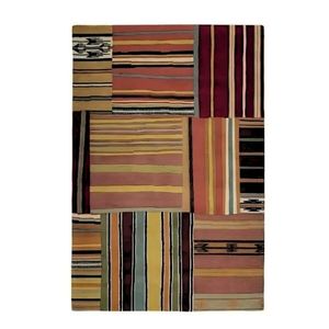 Tapis rectangulaire patchwork très vendu, en laine et acrylique, fait main, style bohème, antidérapant, pour salon - Product Image 1