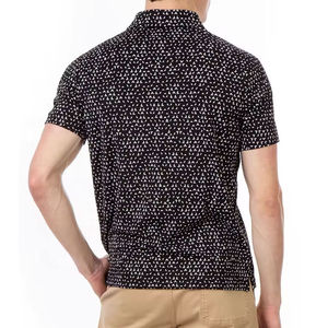 Chemise décontractée pour homme en mélange de coton bleu uni, à manches courtes, respirante, confortable, infroissable, avec logo personnalisé - Product Image 6