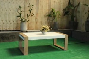 Gehry Coffee <b>Table</b> Concrete Top Acacia Wood Legs <b>Foldable</b> Eco-Friendly Handmade 24-Month Warranty Living Room Furniture - Product Image 6