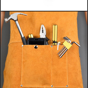 Maysara Impex Wholesale Canvas Apron with Genuine <b>Leather</b> Pockets Heavy Duty BBQ Butcher Barber & Workshop Apron for Men & Women - Product Image 4