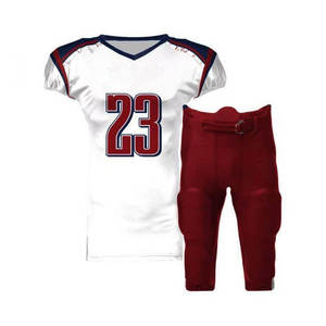 Conjunto de Uniforme de Fútbol Americano Personalizado, Camiseta Azul, Pantalones Blancos, Número, Logotipo, Impresión por Sublimación, Absorbe la Humedad, Equipamiento para Hombre Adulto - Product Image 6