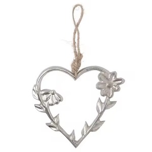 Handmade Metal <b>Star</b> and Heart <b>Hanging</b> Ornaments Rustic Style Christmas Decorations - Product Image 2