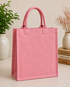 กระเป๋าช้อปปิ้งผ้าปอกระเจาสีชมพูพิมพ์ลาย Be Kind To Every Kind ขนาด 33x30x15 ซม. กระเป๋าซิปด้านในสำหรับใส่ของชำ - Product Image 6