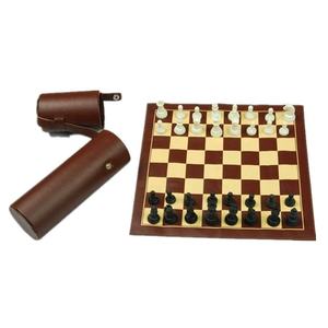 Luxury PU Faux Leather Roll Up Custom <b>Backgammon</b> Portable Foldable Travel Strategy Entertainment Board Game <b>Set</b> with Storage - Product Image 4