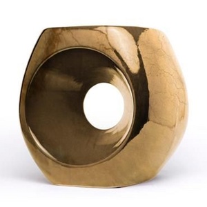 Taburete de Aluminio de Alta Calidad en Venta, Muebles de Primera Calidad, Taburete Metálico con Acabado Dorado, Otomanas de Latón - Product Image 4