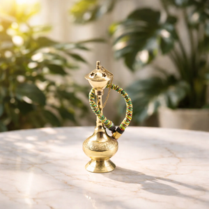 Chicha miniature artisanale en laiton, décorative, avec tuyau flexible, style vintage arabe, objet de collection, cadeau pour la maison - Product Image 4