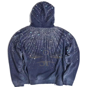 <b>Top</b> trending Sweatshirt <b>Men</b> Full <b>Zip</b> <b>Up</b> Rhinestone Hoodies breathable sustainable durable <b>Men</b> Full <b>Zip</b> Rhinestone Hoodies - Product Image 2