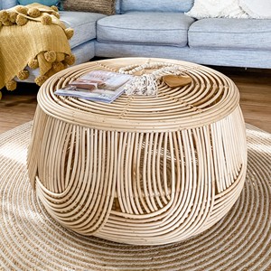 Natural rattan <b>sofa</b> <b>side</b> <b>tables</b> storage solution for home office modern round coffee <b>table</b> - Product Image 1