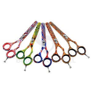 Luxury Artistic Salon Blending Scissors Set Vibrant Pattern Finishes with Ergonomic Handles and Comfort Inserts - Product Image 1