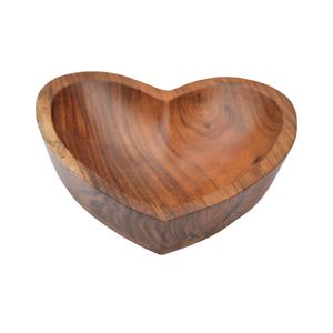 Bol à bougie en forme de cœur en bois de mangue fait à la main, nous pouvons personnaliser la taille, la forme et la finition. - Product Image 4