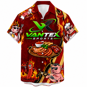เสื้อฮาวายผู้ชาย Vantex Sports แขนสั้น ปกคอปก ติดกระดุมเม็ดเดียว ลายดอกไม้ ผ้าโพลีเอสเตอร์ 100% ระบายอากาศได้ดี เหมาะสำหรับฤดูร้อน - Product Image 5