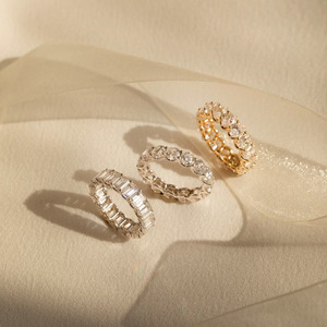 Scallop Edge Round <b>Diamond</b> Eternity Band <b>Ring</b> - Product Image 1