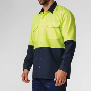 Camisa de Trabajo de Dos Tonos de Poliéster y Algodón de Alta Visibilidad con Logotipo Personalizado, Uniforme de Seguridad Reflectante para Trabajo, Granja, Seguridad e Industria - Product Image 2