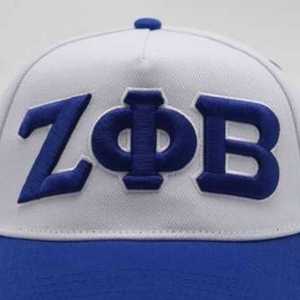 หมวกแก๊ป Zeta Phi Beta ปักลาย ZPB สีน้ำเงินขาว ปีกแบน ปรับขนาดได้ สำหรับชมรมนักศึกษา ดีไซน์ทันสมัย สวมใส่สบาย - Product Image 2