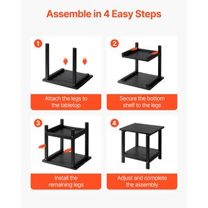 "Double Layer HDPE 17.72W X 14.96D X 17.32H Inch Patio & Mall <b>Outdoor</b> <b>Side</b> <b>Table</b> Easy Maintenance Harsh Weather Resistant" - Product Image 5
