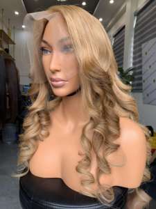 Extensions de cheveux vierges 100% humaines vietnamiennes, non traitées, en forme de dôme, douces, soyeuses, lisses, ondulées, blondes, super double trame, fabriquées à la machine - Product Image 5