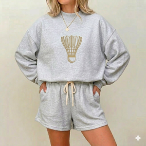 Ensemble haut à col montant et short pour femme, toucher doux, coupe décontractée, tenue quotidienne facile à porter, vêtements modernes - Product Image 1