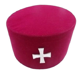 หมวกมงกุฎมาตรฐานคุณภาพสูงสำหรับราชอธิบดีแห่งราชอัครอาร์ค  กำมะหยี่สีแดงและเชือกสีทอง สายปรับได้ หมวกทรงกลมสำหรับพิธีกรรมเมสัน - Product Image 2
