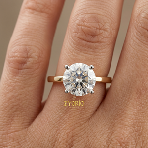 18K Gold Round Brilliant Solitaire Engagement <b>Ring</b> Premium Luxury <b>Statement</b> <b>Ring</b> - Product Image 1
