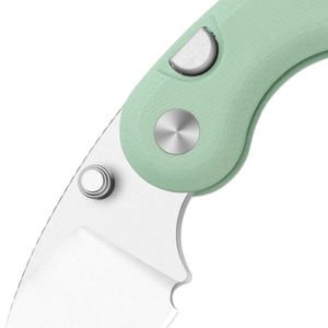 Couteaux pliants compacts haut de gamme avec lame à bord uni foncé et poignée texturée orange pour équipement de camping et utilisation quotidienne en poche - Product Image 6