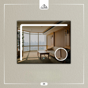 Améliorez votre espace avec ce miroir LED grossissant anti-buée, design sans cadre, écologique, à fixation murale pour la zone de dressing - Product Image 1